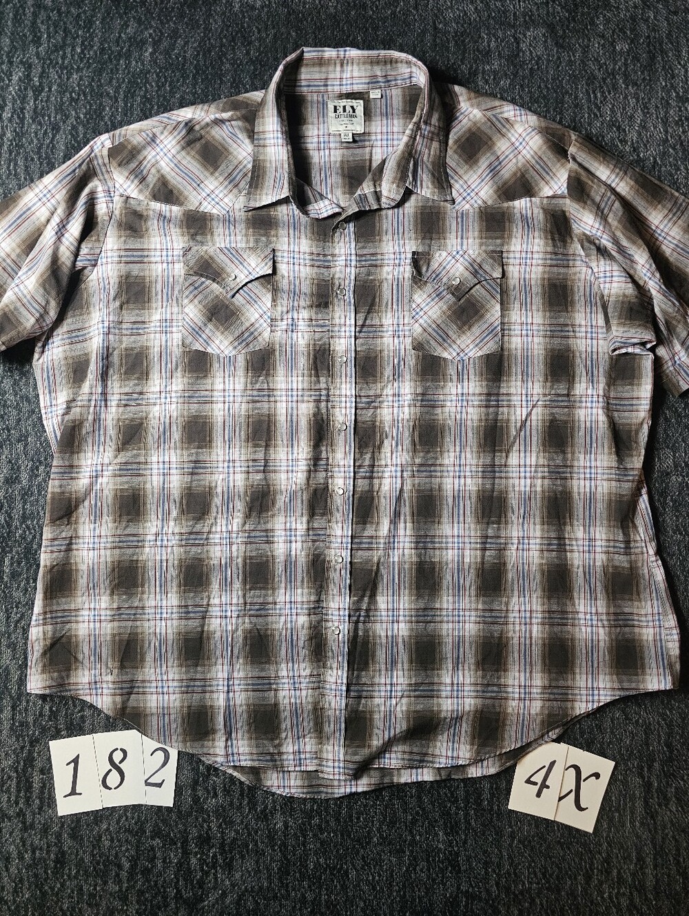 Ely Cattleman Brown Plaid Short-Sleeve Button-Down Shirt